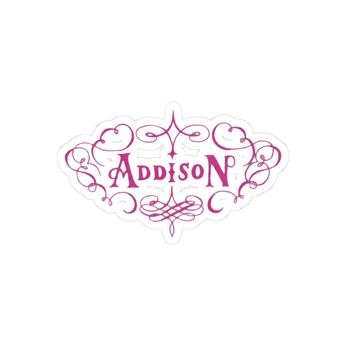Addison Dark Pink Bold Name Sticker - Laptop Water Bottle Decal