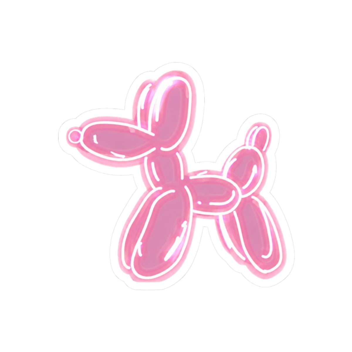 Neon Balloon Dog Sticker | Cute Glowing Vinyl Decal - alternate angle 3, merchandise